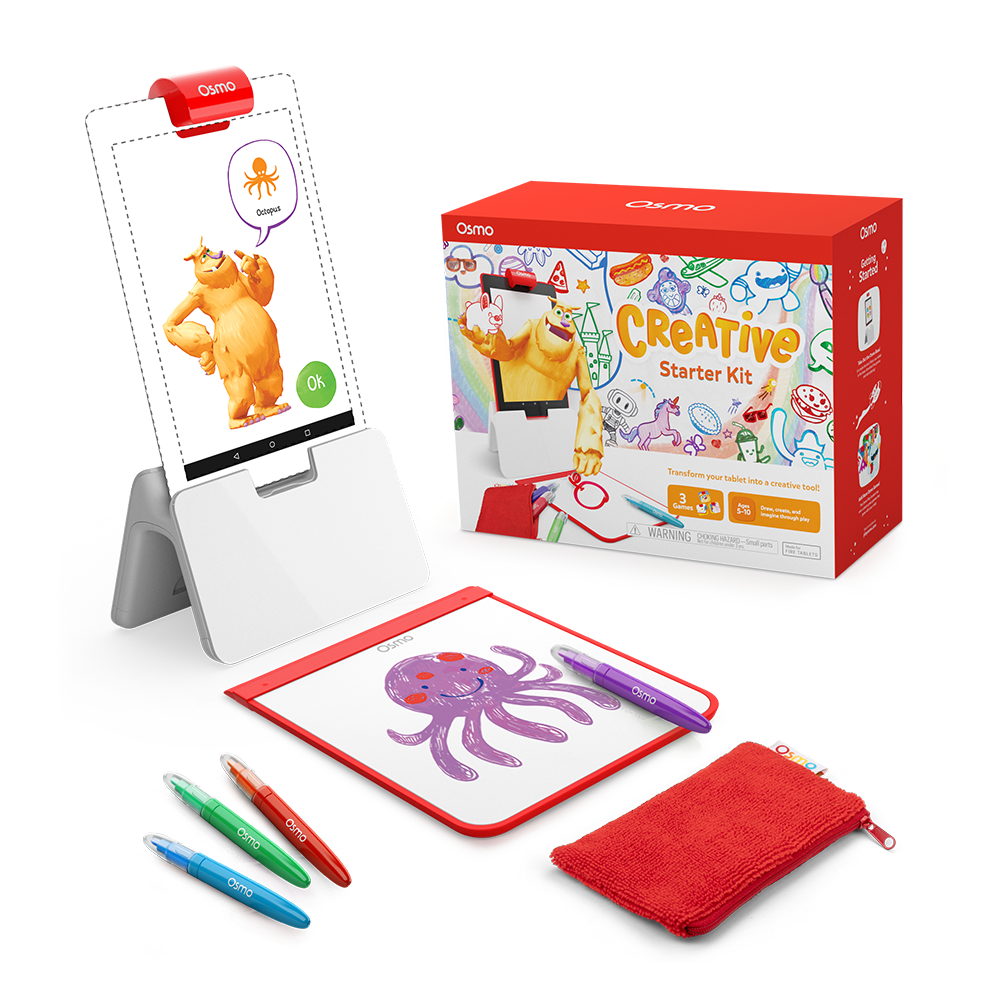 Creative Starter Kit for Fire tablets — base, Creative Board, markers, pouch and the box