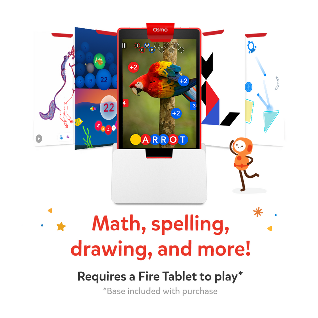 Math, spelling, drawing and more — requires a Fire tablet to play, base included with purchase